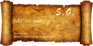 Sóti Omár névjegykártya
